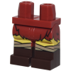 LEGO láb szőrme szoknya és csizma mintával, sötétpiros (107489)