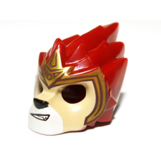 Eredeti, új LEGO maszk oroszlán maszk korona mintás, sötétpiros (13042) - stílusos fejfedő a minifiguráknak