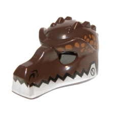 Eredeti, új LEGO maszk krokodil maszk mintás, sötétbarna (12839) - stílusos fejfedő a minifiguráknak