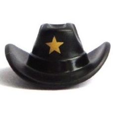 LEGO kalap cowboy kalap elöl seriff csillag mintával, fekete (15841)