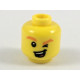 LEGO férfi fej mosolygó arc és kacsintó szem mintával, sárga (37757)