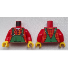 LEGO felsőtest overall és kockás ing mintával, piros (76382)