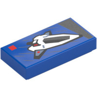 LEGO csempe 1×2 City űrhajós készlet mintával, kék (107598)