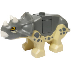 Eredeti, új LEGO dinoszaurusz Triceratopsz bébi, sárgásbarna-sötétszürke (tricera09) - karakteres állat figura a gyűjteményedbe