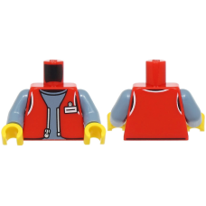LEGO felsőtest póló, mellény és névjegytábla mintával, piros (76382)