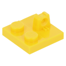 LEGO lapos csuklós elem 2×2 tetején csatlakozóval, sárga (92582)