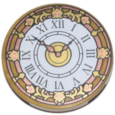 LEGO csempe kerek 3×3 óra mintával, gyöngyház arany (110899)