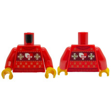 LEGO felsőtest kötött karácsonyi mintás pulóver mintával, piros (76382)