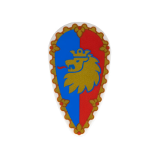 LEGO ovális pajzs oroszlánfej mintával, fehér (109194)