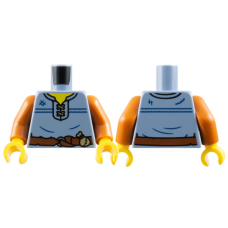 LEGO felsőtest fűzős ing, öv és erszény mintával (Castle), homokkék (76382) LEGO felsőtest fűzős ing, öv és erszény mintával (Castle), homokkék (76382)