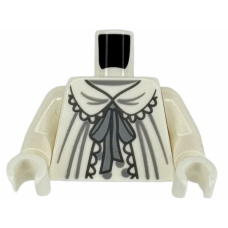 LEGO felsőtest csipkés köntös/hálóruha mintával, fehér (973pb6319c01)