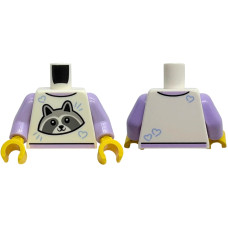 LEGO felsőtest mosómedve mintával, fehér (76382)