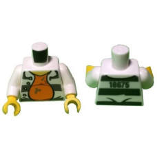 LEGO felsőtest rabruha mintával, fehér (76382)