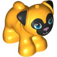 LEGO kutya mopsz, világos narancssárga (72487)