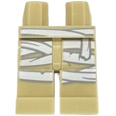 LEGO láb bepólyált múmia mintával, sárgásbarna (970c00pb1832)