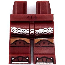 LEGO láb mintával (viking), sötétpiros (104737)