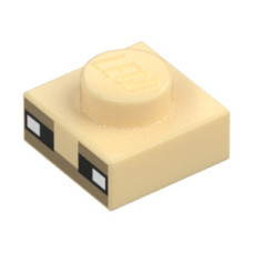 LEGO lapos elem 1x1 Minecraft Shulker szem mintával, sárgásbarna (102160)