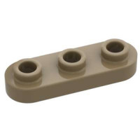 LEGO lapos elem 1x3 lekerekített tetején három lyukas bütyökkel, sötét sárgásbarna (77850)