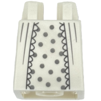 LEGO szoknya csipke szegélyes pöttyös mintával, fehér (36036pb093)