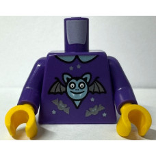 LEGO felsőtest denevér mintával, sötétlila (76382)