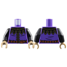 LEGO felsőtest díszes kabát és öv mintával (Castle), sötétlila (76382)