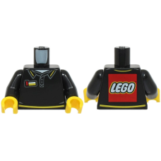 LEGO felsőtest hátul 'LEGO' feliratú póló/ing mintával, fekete (76382)