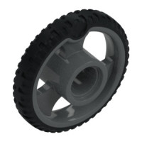 LEGO gumikerék Ø 21×4 belsővel, fekete-sötétszürke (6600)