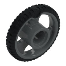 LEGO gumikerék Ø 21×4 belsővel, fekete-sötétszürke (6600)