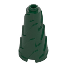 LEGO kúp 2×2×3 szaggatott/fúró/növény, sötétzöld (28598)