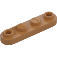 LEGO lapos elem 1x4 lekerekített tetején két lyukas bütyökkel, középsötét testszínű (77845)