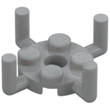 LEGO lapos elem kerek 2x2 négy horoggal, világosszürke (98284)