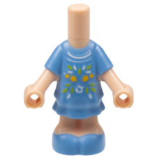 LEGO Friends mikrofigura test virág mintás ruha mintával, világos testszínű (76808)