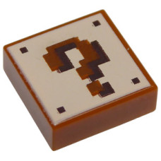 LEGO csempe 1×1 kérdőjel mintával (Super Mario), sötét narancssárga (68945)
