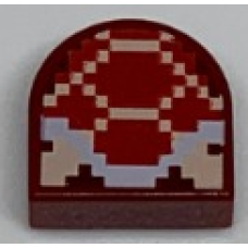 LEGO csempe 1×1 ovális félkör Koopa Troopa mintával (Super Mario), sötétpiros (69094)