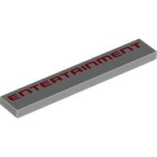 LEGO csempe 1×6 'ENTERTAINMENT' felirat mintával, világosszürke (73559)