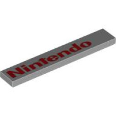 LEGO csempe 1×6 'Nintendo' felirat mintával, világosszürke (69925)