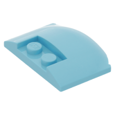 LEGO ék 3×4×2/3 íves tetején két bütyökkel, közép azúrkék (93604)