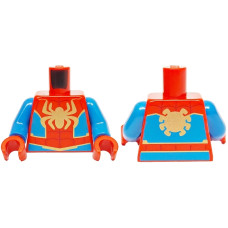 LEGO felsőtest arany színű pók mintás ruha mintával (Pókember), piros (76382)