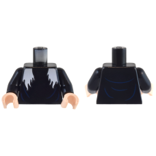 LEGO felsőtest fehér haj mintával, fekete (76382)