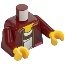 LEGO felsőtest kabát, atléta és aranylánc mintával, sötétpiros (76382)