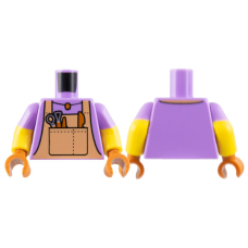 LEGO felsőtest kötény, nyaklánc és szerszámok mintával, közép levendulalila 76382)