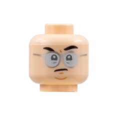 LEGO férfi fej szemüveg mintával, világos testszínű (78858)