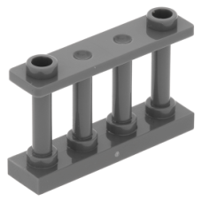LEGO kerítés 1×4×2 tetején két bütyökkel, sötétszürke (30055)