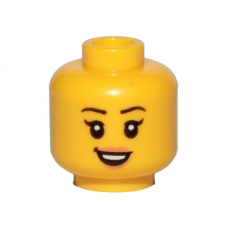 LEGO női fej mosolygó arc mintával, sárga (56663) LEGO női fej mosolygó arc mintával, sárga (56663)