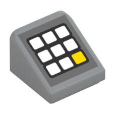 LEGO tetőelem 31°-os 1×1×2/3 billentyűzet mintával, világosszürke (78238)
