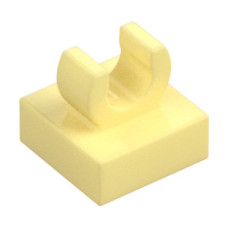 LEGO csempe 1×1 tetején c-alakú fogóval, világossárga (15712)