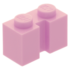 LEGO kocka 1x2 oldalán bevágással, világos rózsaszín (4216)