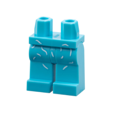 LEGO láb vonal/macskaszőr mintával, közép azúrkék (10970)