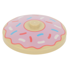 LEGO tál fordított 4x4 fánk mintával, sárgásbarna (101185)