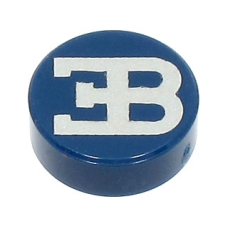 LEGO csempe 1×1 kerek Bugatti logó mintával, sötétkék (37615)
